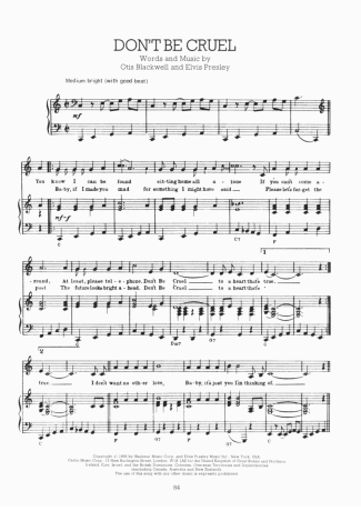 Elvis Presley  score for Piano