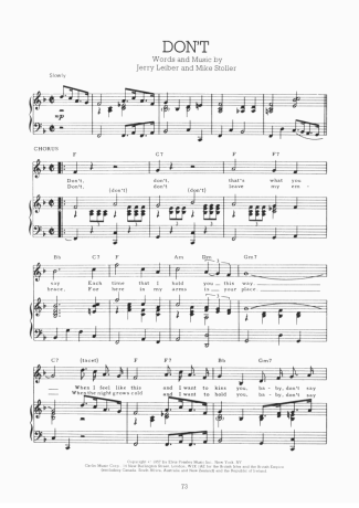 Elvis Presley  score for Piano