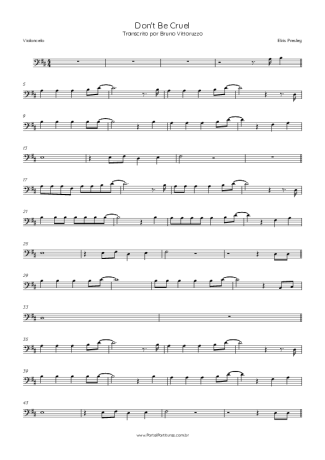 Elvis Presley  score for Cello