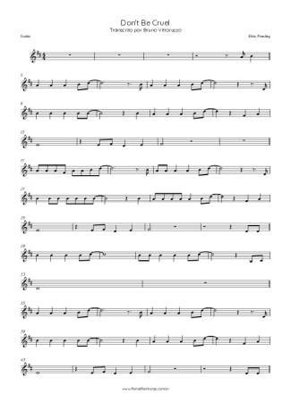 Elvis Presley Don´t Be Cruel score for Harmonica