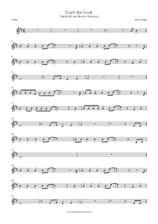 Elvis Presley  score for Violin