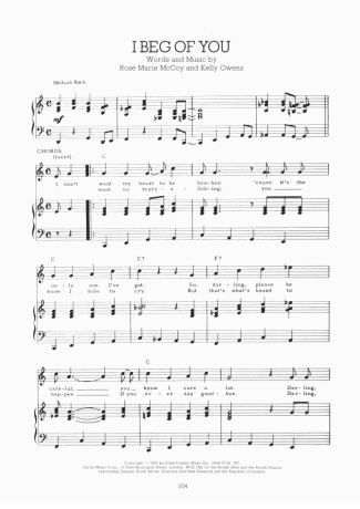 Elvis Presley I Beg Of You score for Piano