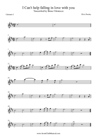 Elvis Presley  score for Clarinet (C)