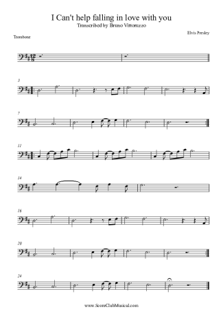 Elvis Presley  score for Trombone