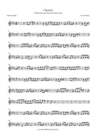 Elvis Presley  score for Clarinet (Bb)