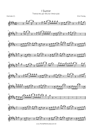 Elvis Presley  score for Clarinet (C)