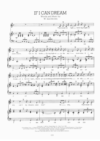 Elvis Presley If I Can Dream score for Piano