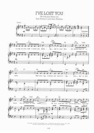 Elvis Presley Ive Lost You score for Piano