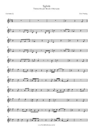 Elvis Presley Sylvia score for Clarinet (C)