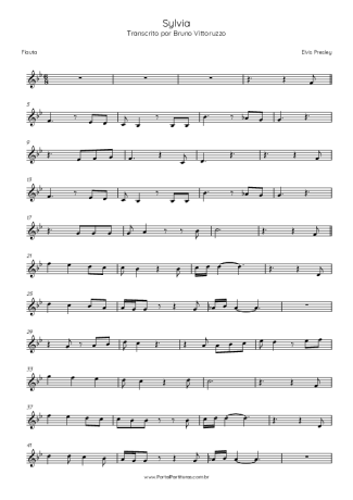 Elvis Presley Sylvia score for Flute