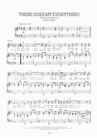 Elvis Presley There Goes My Everything score for Piano