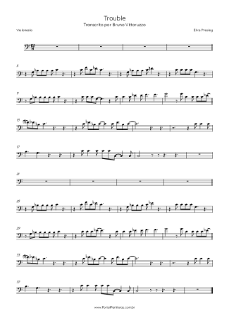 Elvis Presley Trouble score for Cello