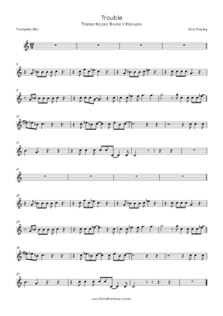 Elvis Presley Trouble score for Trumpet