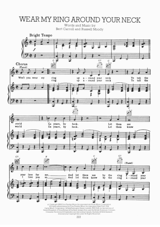 Elvis Presley  score for Piano