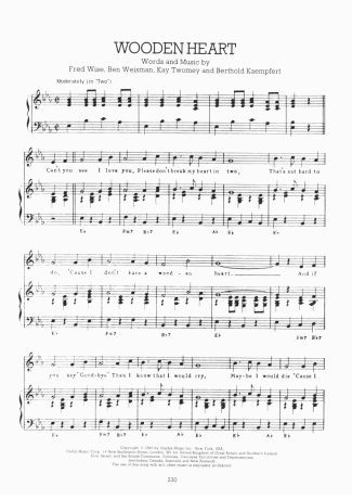 Elvis Presley  score for Piano