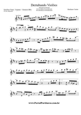Emiliano Castro Derrubando Violões score for Tenor Saxophone Soprano (Bb)