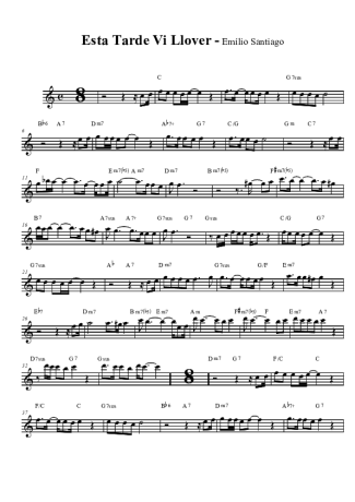Emílio Santiago Esta Tarde Vi Llover score for Tenor Saxophone Soprano Clarinet (Bb)