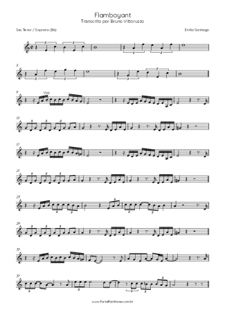 Emílio Santiago Flamboyant score for Tenor Saxophone Soprano (Bb)