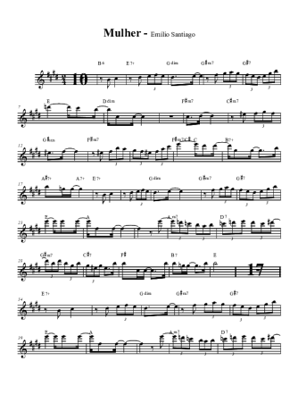 Emílio Santiago Mulher score for Tenor Saxophone Soprano (Bb)