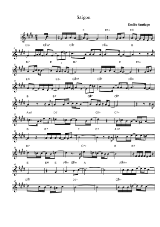 Emílio Santiago Saigon score for Tenor Saxophone Soprano (Bb)