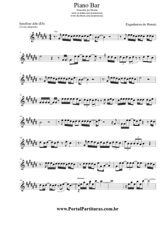 Engenheiros do Hawaii Piano Bar score for Alto Saxophone