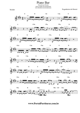 Engenheiros do Hawaii Piano Bar score for Keyboard