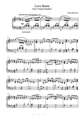 Ennio Morricone Cinema Paradiso score for Piano