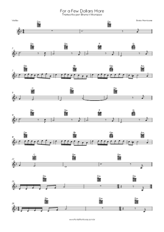 Ennio Morricone For A Few Dollars More score for Acoustic Guitar