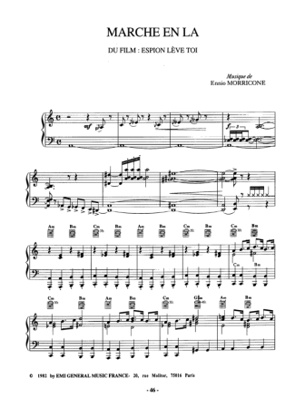 Ennio Morricone Marche En La score for Piano
