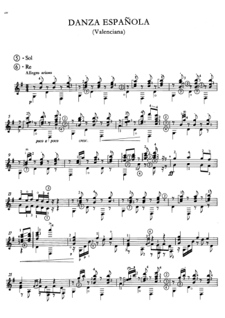 Enrique Granados Danza Española (Valenciana) score for Acoustic Guitar