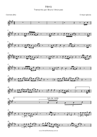 Enrique Iglesias  score for Clarinet (Bb)