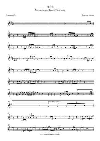 Enrique Iglesias  score for Clarinet (C)