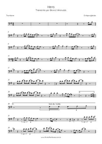 Enrique Iglesias Hero score for Trombone