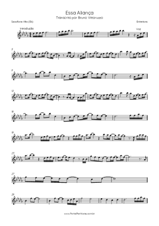 Entretons Essa Aliança score for Alto Saxophone