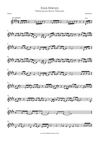 Entretons Essa Aliança score for Flute