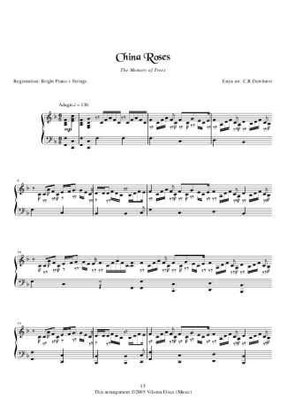 Enya China Roses score for Piano
