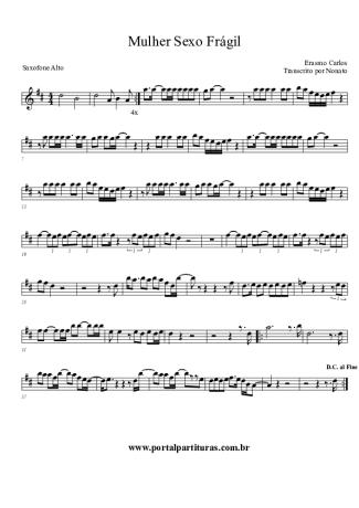 Erasmo Carlos Mulher (Sexo Frágil) score for Alto Saxophone