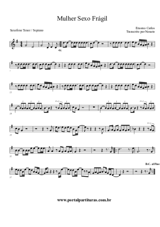 Erasmo Carlos Mulher (Sexo Frágil) score for Tenor Saxophone Soprano (Bb)