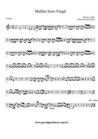 Erasmo Carlos Mulher (Sexo Frágil) score for Violin