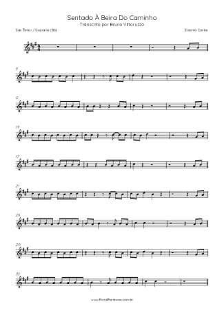 Erasmo Carlos  score for Tenor Saxophone Soprano (Bb)