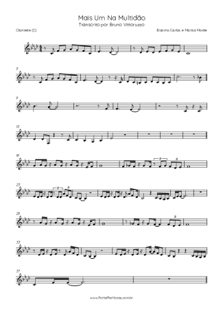 Erasmo Carlos e Marisa Monte  score for Clarinet (C)