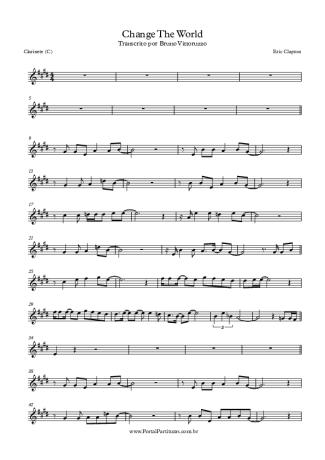 Eric Clapton Change The World score for Clarinet (C)