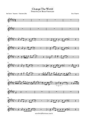 Eric Clapton Change The World score for Tenor Saxophone Soprano (Bb)