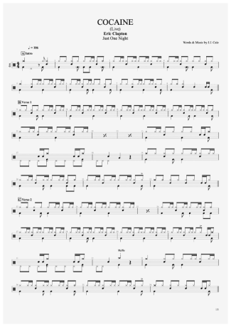 Eric Clapton  score for Drums