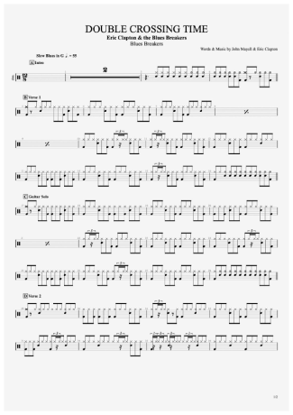 Eric Clapton  score for Drums