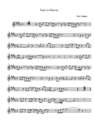 Eric Clapton  score for Clarinet (Bb)