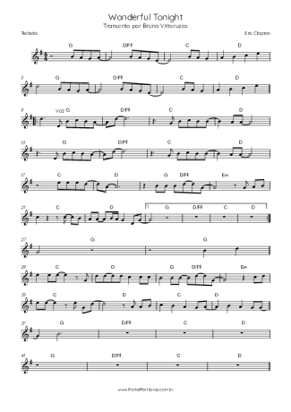 Eric Clapton  score for Keyboard