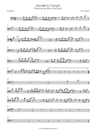 Eric Clapton  score for Trombone