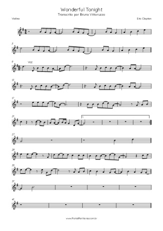 Eric Clapton  score for Violin