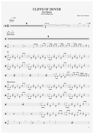Eric Johnson Cliffs Of Dover score for Drums